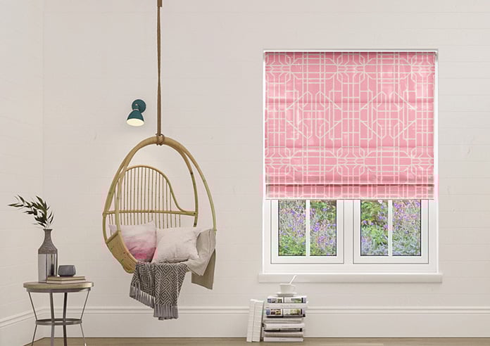 Bamboo Brights, Pink - Motorised Roman Blind - Image 3